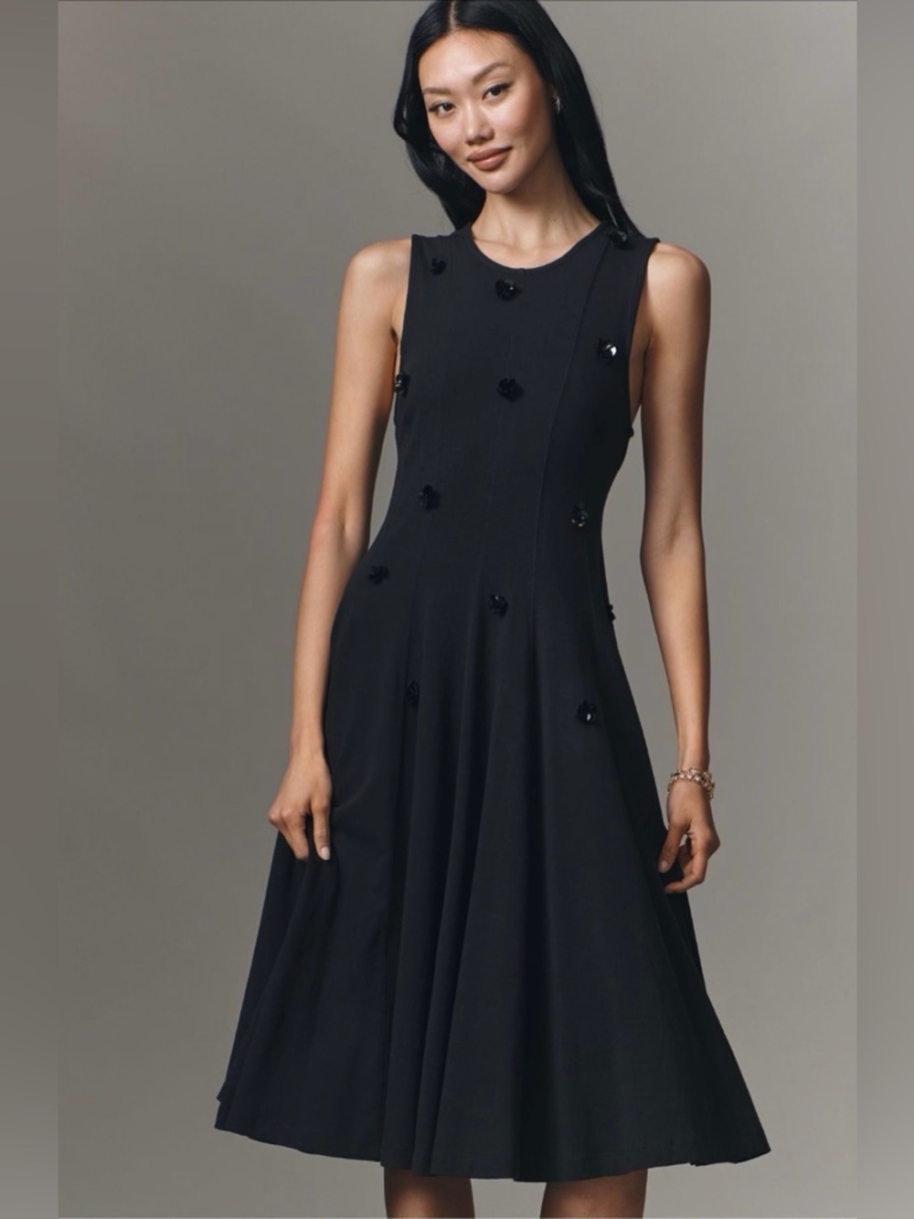 Anthropologie Maeve Sleeveless Embellished Midi Dress NWT